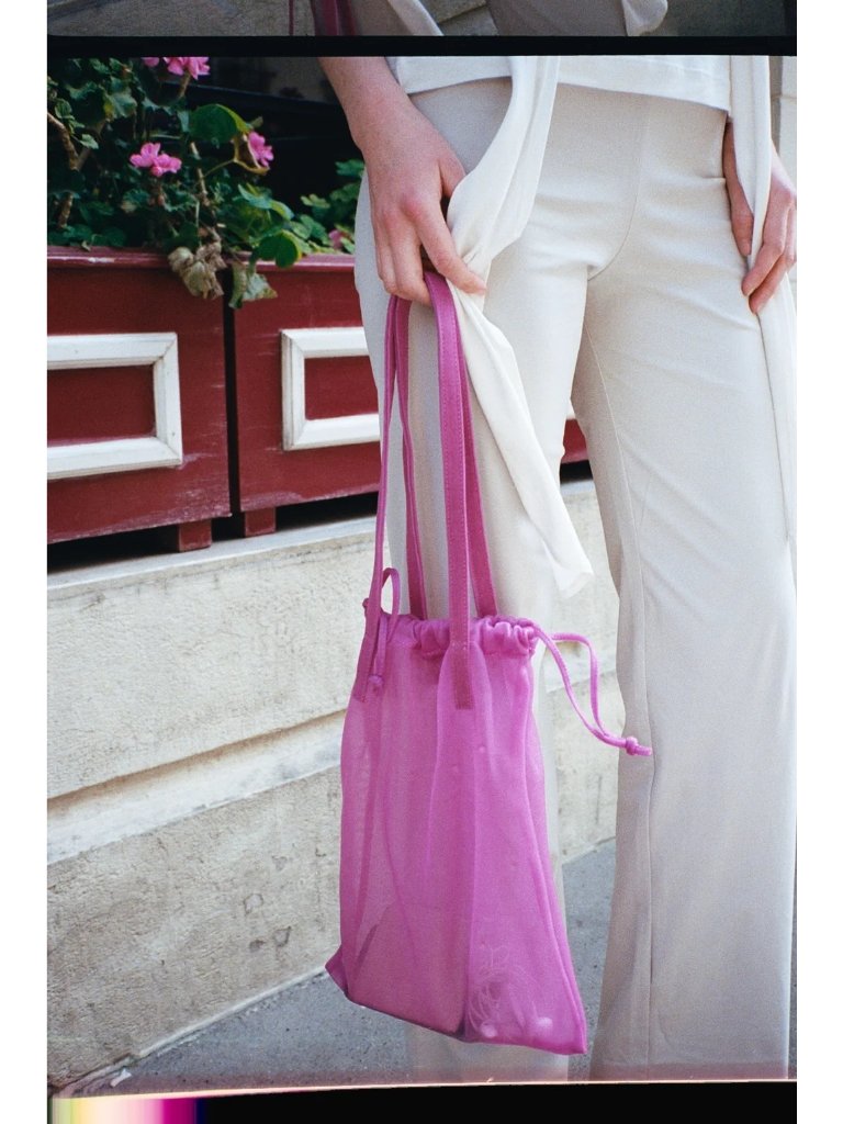Maryam Nassir Zadeh Mulberry Mesh Bag Fuchsia Size One Size Nwt